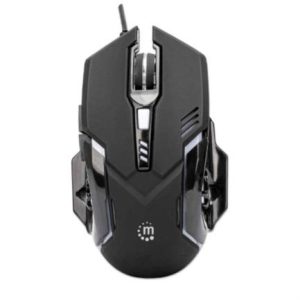 mouse manhattan gaming Óptico led 6 botones color negro
