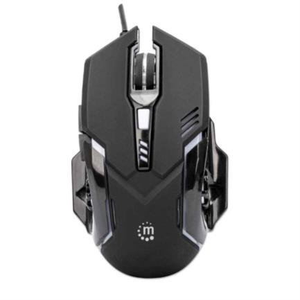 mouse manhattan gaming Óptico led 6 botones color negro mouse manhattan gaming Óptico led 6 botones color negro