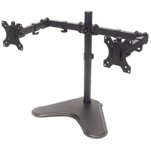 soporte monitor manhattan para 2 monitores 13" a 32" escritorio brazos doble articulación color negro