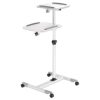 soporte de carrito manhattan para proyectores/laptop altura ajustable color gris blanco