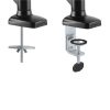 soporte manhattan de aluminio con pistones de gas p/2 monitores 17 a 32