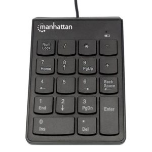 teclado numérico manhattan alámbrico usb 18 teclas color negro