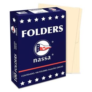 folder nassa premium oficio crema c/100 piezas