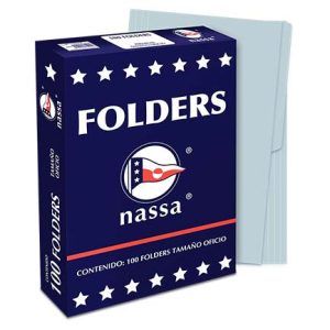 folder nassa premium oficio azul c/100 piezas
