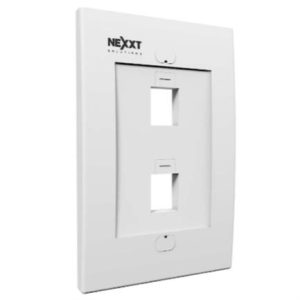 placa de pared nexxt solutions 2 puertos para conectores tipo keystone módulo rj45 blanco
