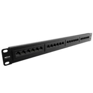 panel de conexion red nexxt solutions para rack cat5e 24 puertos pre configurado sin blindaje tipo 110 esmalte negro