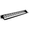 panel de conexión red nexxt solutions para rack cat6a 24 puertos modular blindado para s/ftp 1u esmalte negro