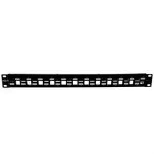 panel de conexión red nexxt solutions para rack cat6a 24 puertos modular blindado para s/ftp 1u esmalte negro