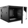 gabinete de pared nexxt solutions npc p9u66b abatible ensamblado 9u 600x550mm 2 ranuras ventilador negro
