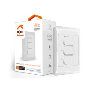 interruptor nexxt home nhe t100 3 circuitos interior control de encendido apagado monopolar