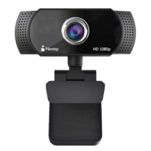 cámara web nextep fhd 1080p usb ajuste 360° color negro