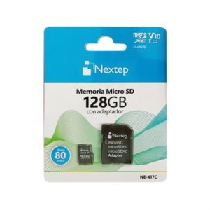 memoria micro sd nextep 128gb clase 10 uhs u1 c/adaptador