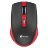 mouse nextep inalámbrico recargable switch encendido 1600 dpi color negro rojo