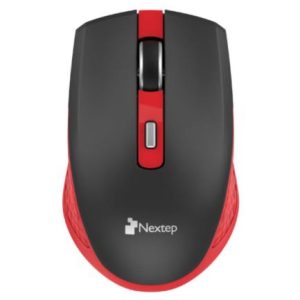 mouse nextep inalámbrico recargable switch encendido 1600 dpi color negro rojo