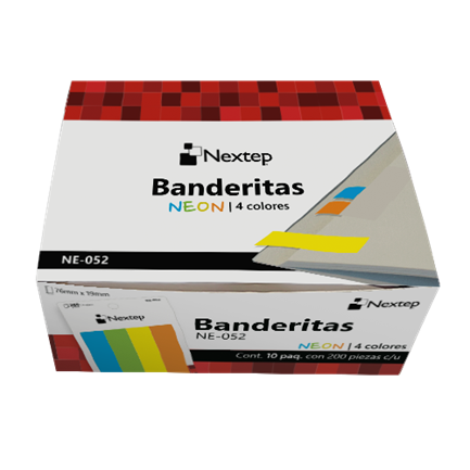 banderitas nextep neon 4 colores 200 piezas c/10 estuches banderitas nextep neon 4 colores 200 piezas c/10 estuches
