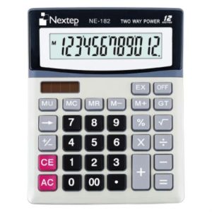 calculadora nextep 12 dígitos escritorio bateria/solar