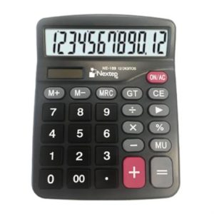 calculadora nextep 12 dígitos pantalla grande escritorio batería/solar