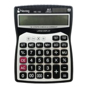 calculadora nextep 12 dígitos pantalla grande escritorio cubierta metálica batería/solar