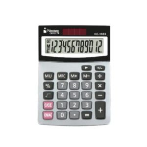 calculadora nextep 12 dígitos cubierta metálica semi escritorio solar/bateria