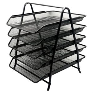 charola organizadora nextep malla metalica de 5 niveles negro tipo oficio