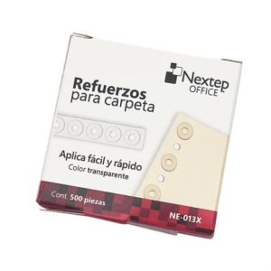 etiquetas nextep refuerzo para carpeta transparentes c/500