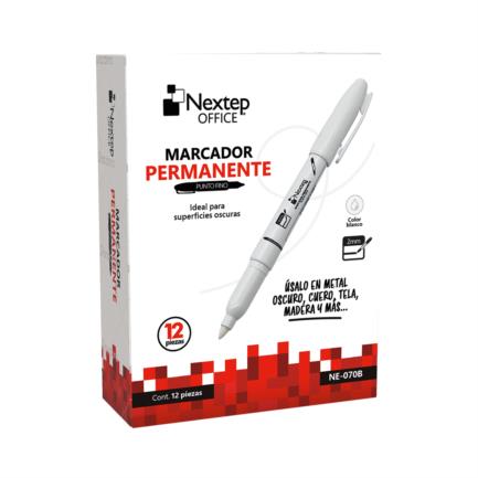marcador nextep permanente punta fina 2mm blanco c/12 marcador nextep permanente punta fina 2mm blanco c/12