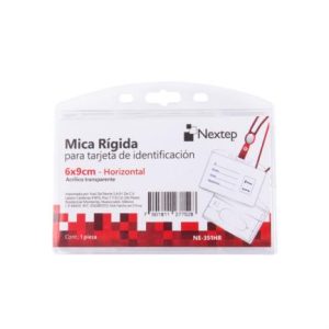 mica rigida porta gafete horizontal nextep 6x9cm para tarjeta de identificacion c/5