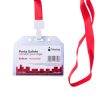 porta gafete plastico flexible horizontal nextep 6x9cm con liston para colgar c/12