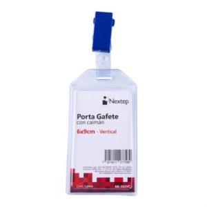 porta gafete plastico flexible vertical nextep 6x9cm con caiman c/12