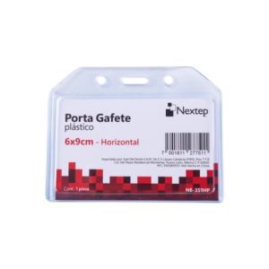 porta gafete plastico flexible horizontal nextep 6x9cm c/10