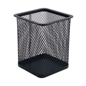 porta lapices nextep cuadrado mediano malla metalica 8x8x9.7cms
