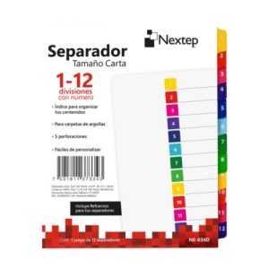 separador nextep economico 12 divisiones con numero