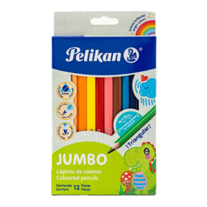 colores pelikan jumbo triangulares c/12 pzas