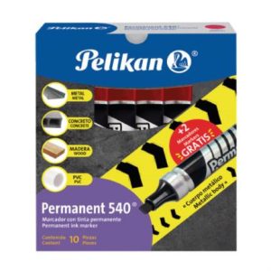 marcador pelikan permanente 540 color rojo c/10 pzas