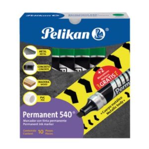 marcador pelikan permanente 540 color verde c/10 pzas