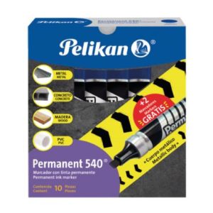marcador pelikan permanente 540 color azul c/10 pzas
