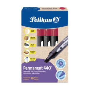 marcador pelikan permanente 440 color rojo c/10 pzas