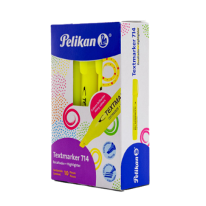 marcador resaltador pelikan textmarker 714 color amarillo c/10 pzas