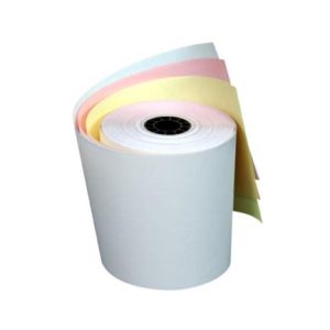 papel pcm autocopia rollo 76x70 centro cartón blanco rosa amarillo