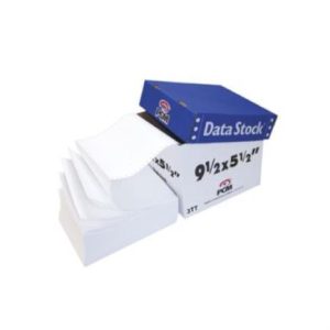 papel pcm data stock blanco 9.5" x 5.5" 3tanto c/2000