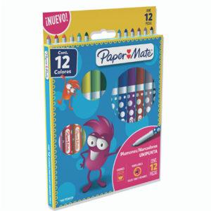 plumones papermate unipunta colores surtidos c/12 pzas