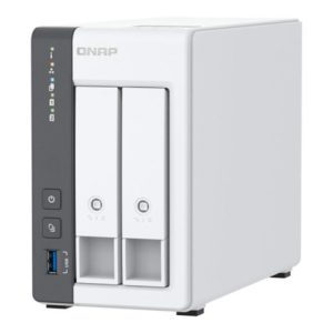 unidad almacenamiento nas qnap cpu arm cortex a55 quad core 2.0ghz 4gb ram rj45 2.5gbe 2 bahias 3.5 linux sin discos