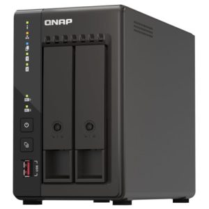 unidad almacenamiento nas qnap cpu celeron j6412 quad core 2.6ghz 8gb ram rj45 2.5gbe 2 bahias 3.5 linux sin discos