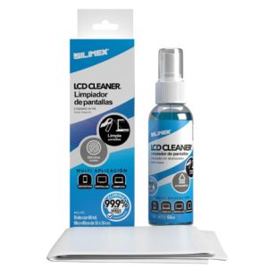 kit limpieza pantallas silimex lcd cleaner 60 ml con toalla microfibra blanca 30x30 cm