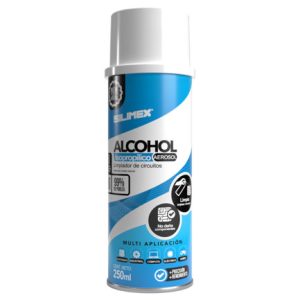 limpiador de circuitos alcohol isoproílico silimex al 99.7% iso pro en aerosol 250ml