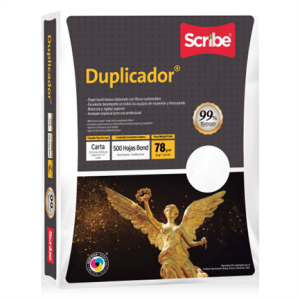 papel cortado scribe duplicador carta 99% de blancura 78gr caja c/5000 hojas