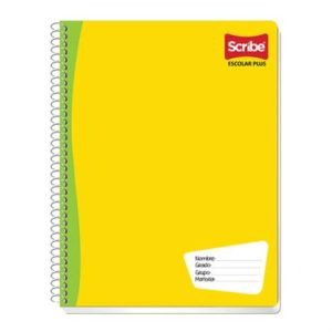 cuaderno profesional scribe escolar raya espiral doble 200 hojas