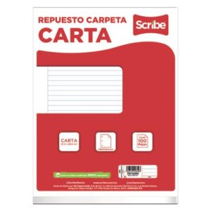 paquete de hojas scribe carta 100 hojas