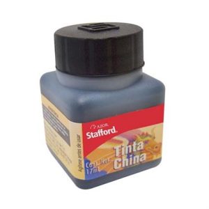 tinta china stafford negro 17ml c/10 frascos