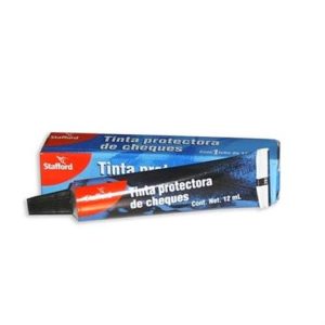 tinta protectora stafford para cheques negra 12ml
